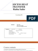 Process Heat Transfer Rabia Sabir: Lecture#1