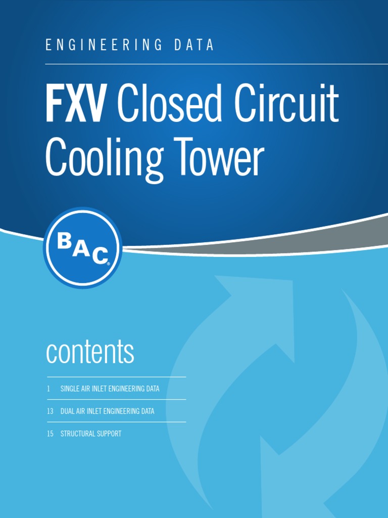 FXV Closed Circuit Cooling Tower Data | PDF | Pipe (Fluid Conveyance ...