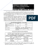 Apeamcet-2020 Admissions (M.P.C. STREAM) : Certificate Verification Schedule