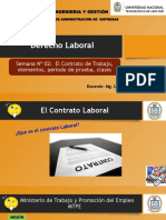 Derecho Laboral: Semana #02: El Contrato de Trabajo, Elementos, Periodo de Prueba, Clases