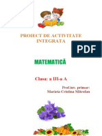 Matematică: Proiect de Activitate Integrata