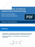The Contribution of Chemical Engineering To Biotechnology