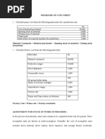 Cost Sheet Problems