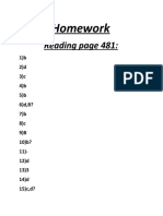 Reading Page 481:: Homework