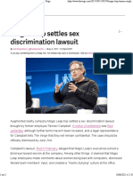 Magic Leap Settles Sex Discrimination Lawsuit