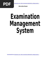 BCA VB Project On Examination Management System - PDF Report With Source Code