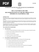 Anesthesia Documentation Guidelines | PDF | Anesthesia | Medical Record