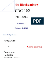 Metabolic Biochemistry: BIBC 102