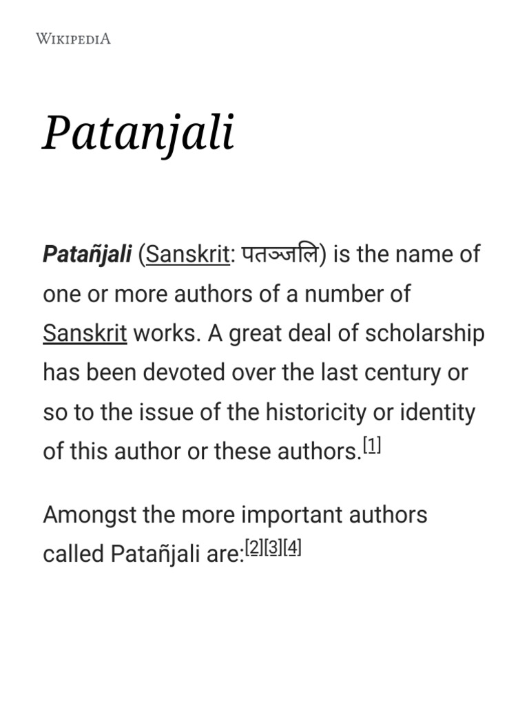 Yoga Sutras of Patanjali - Wikipedia