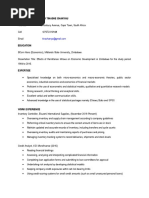 Academic CV For Application