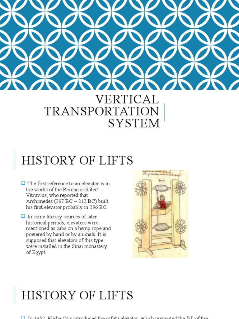 Overview Of Vertical Transportation Systems Pdf Elevator Escalator