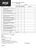 Internal Audit Check List