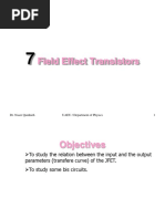 Field Effect Transistors: Dr. Naser Qamhieh UAEU / Department of Physics 1