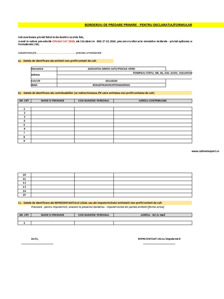 Borderou MODEL | PDF