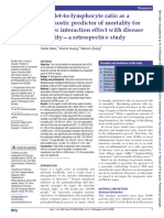 Platelet-To-Lymphocyte Ratio As A Prognostic Predictor of Mortality For Sepsis: Interaction Effect With Disease Severity-A Retrospective Study