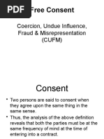 Free Consent: Coercion, Undue Influence, Fraud & Misrepresentation (CUFM)