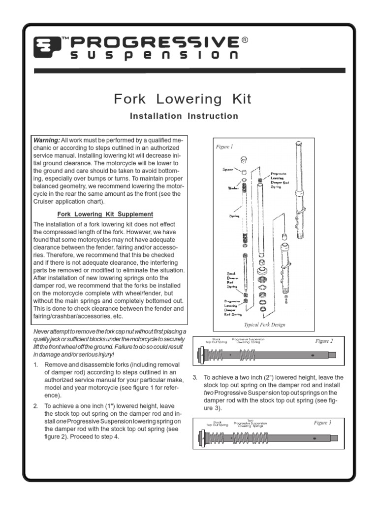 Fork Lowering Kit Installation Instructions PDF Wheeled Vehicles Vehicles