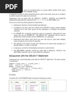 Subqueries With The SELECT Statement: Example