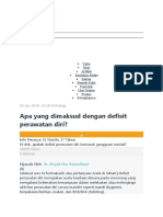 Apa Yang Dimaksud Dengan Defisit Perawatan Diri?: 05 Jun 2020, 14:28 Psikologi