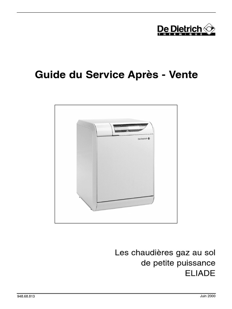 Notice Chaudiere De Dietrich Dtg 120 Econox Guide Du Service Après - Vente | PDF | Allumage | Chaudière