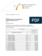 Respuesta Cotizacion Aires Alc Pcta