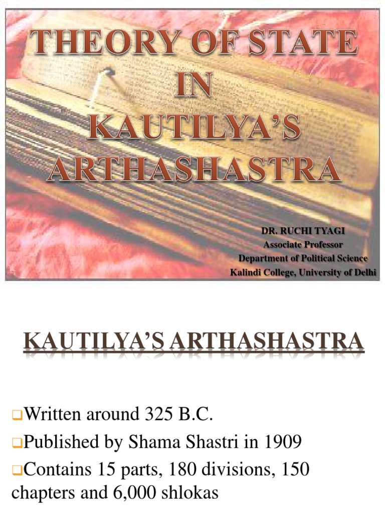 Kautilya Theory of State PDF Monarchy Prince