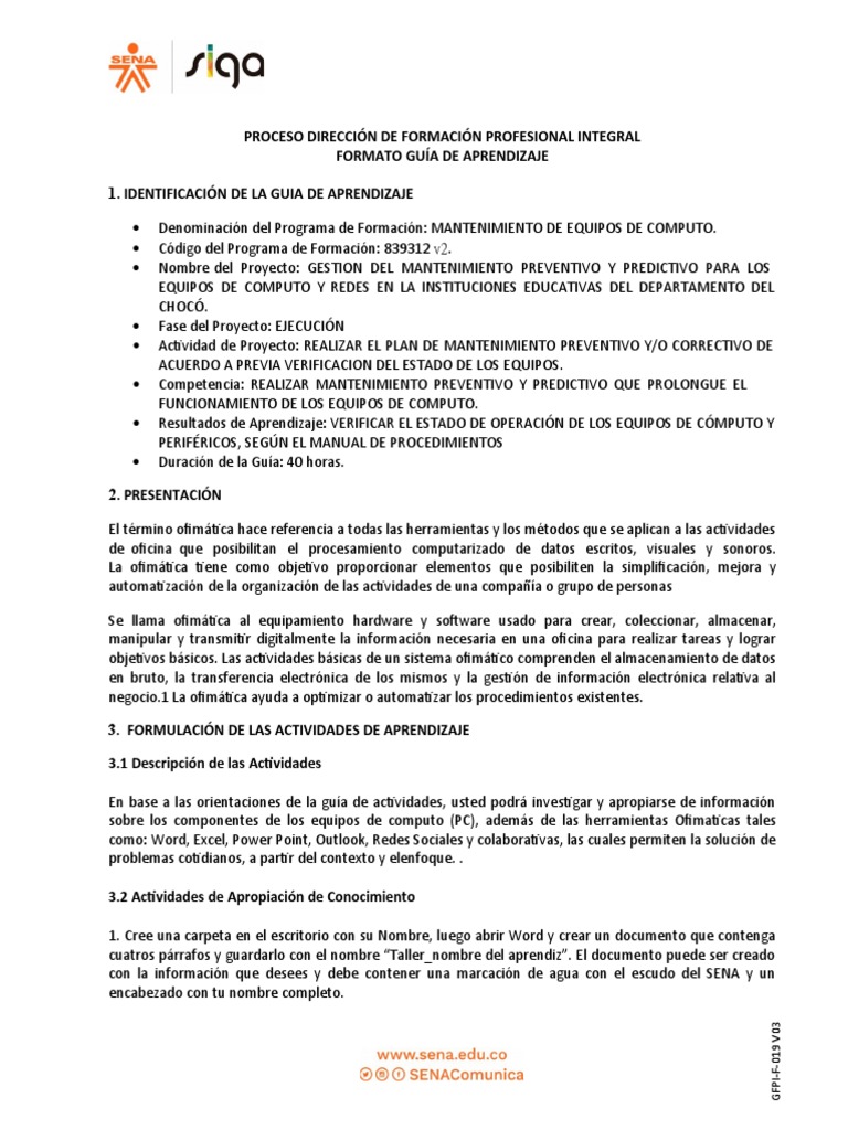 Guía de Aprendizaje Ofimática 1SILAS | PDF | Microsoft Word | Microsoft ...