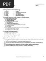 Reinforcement: Vocabulary 1 Match The Words in A To The Definitions in B. A B