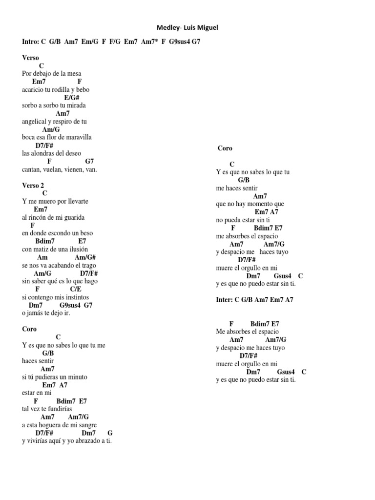 Medley Luis Miguel Pdf