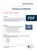 LEEA Academy P1E Revision Test 2 - July 2015 ANSWERS