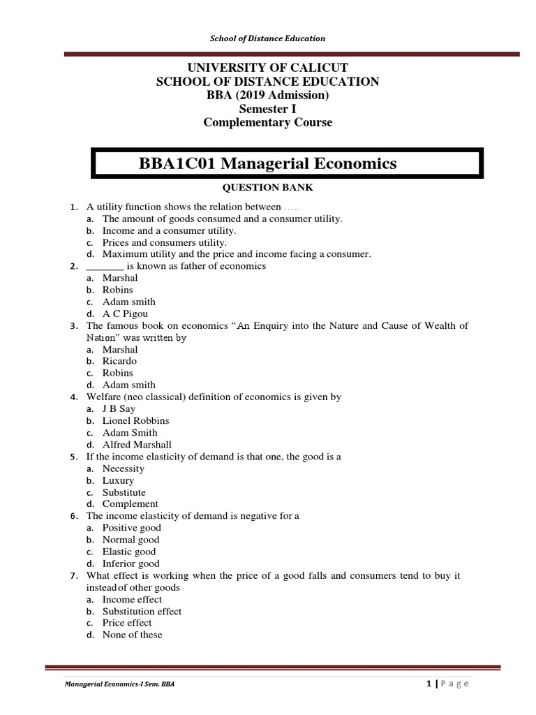 BBA MANAGERIAL ECONOMICS QUESTIONS AND ANSWERS PDF FREE DOWNLOAD 2021 intelligence overview