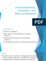 The Characteristics, Processes, and Ethics of Research