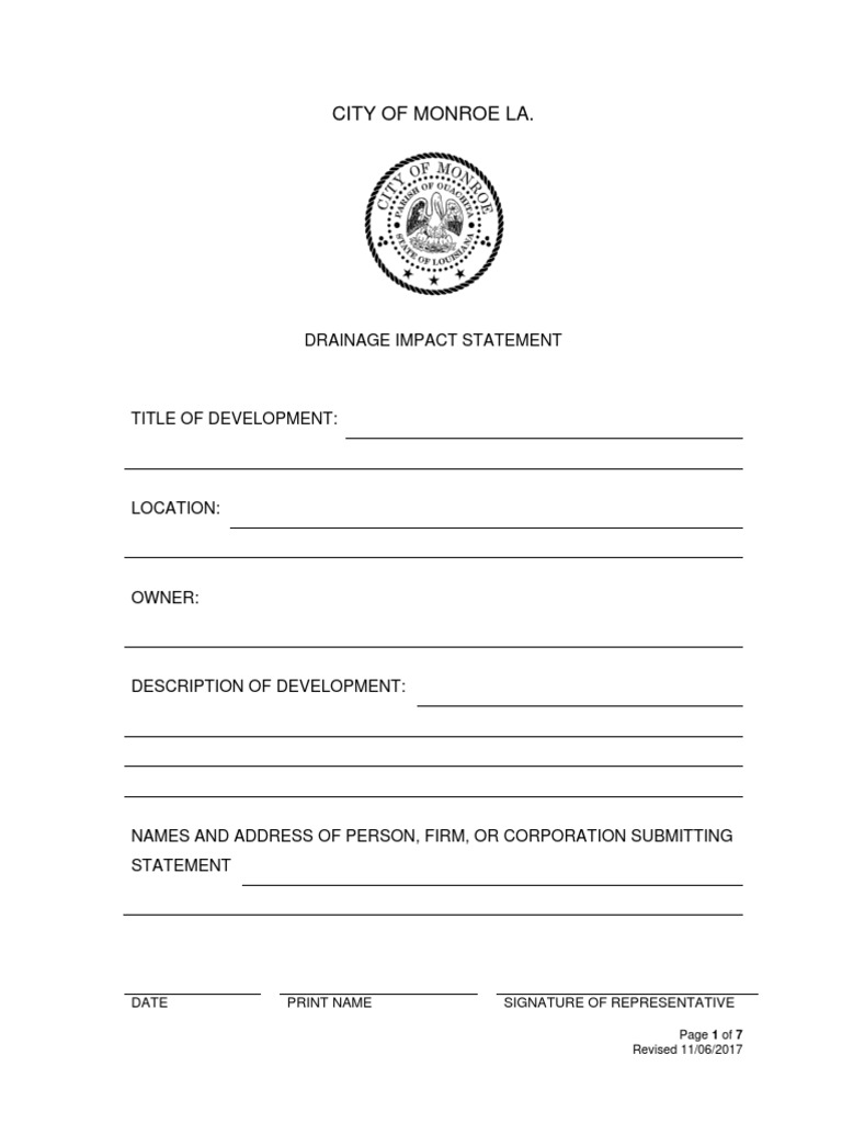 Drainage Impact Statement PDF Drainage Basin Drainage