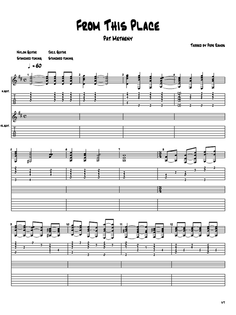 Pat Metheny Jazz Guitar Tab | PDF | String Instruments