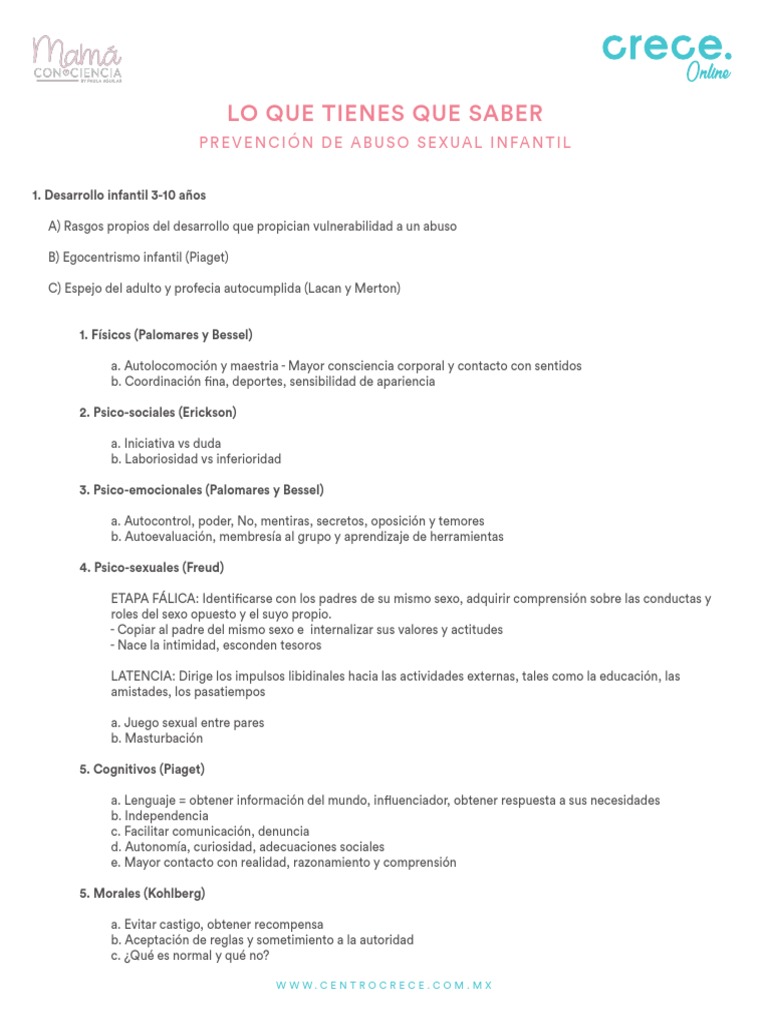 Prevención del Abuso Infantil: Guía Esencial | PDF | Abuso sexual | La ...