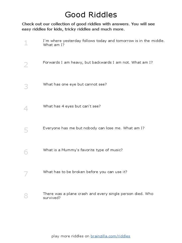 Good Riddles | PDF