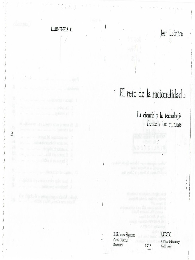 Ladriere JeanEl Reto de La Racionalidad PDF