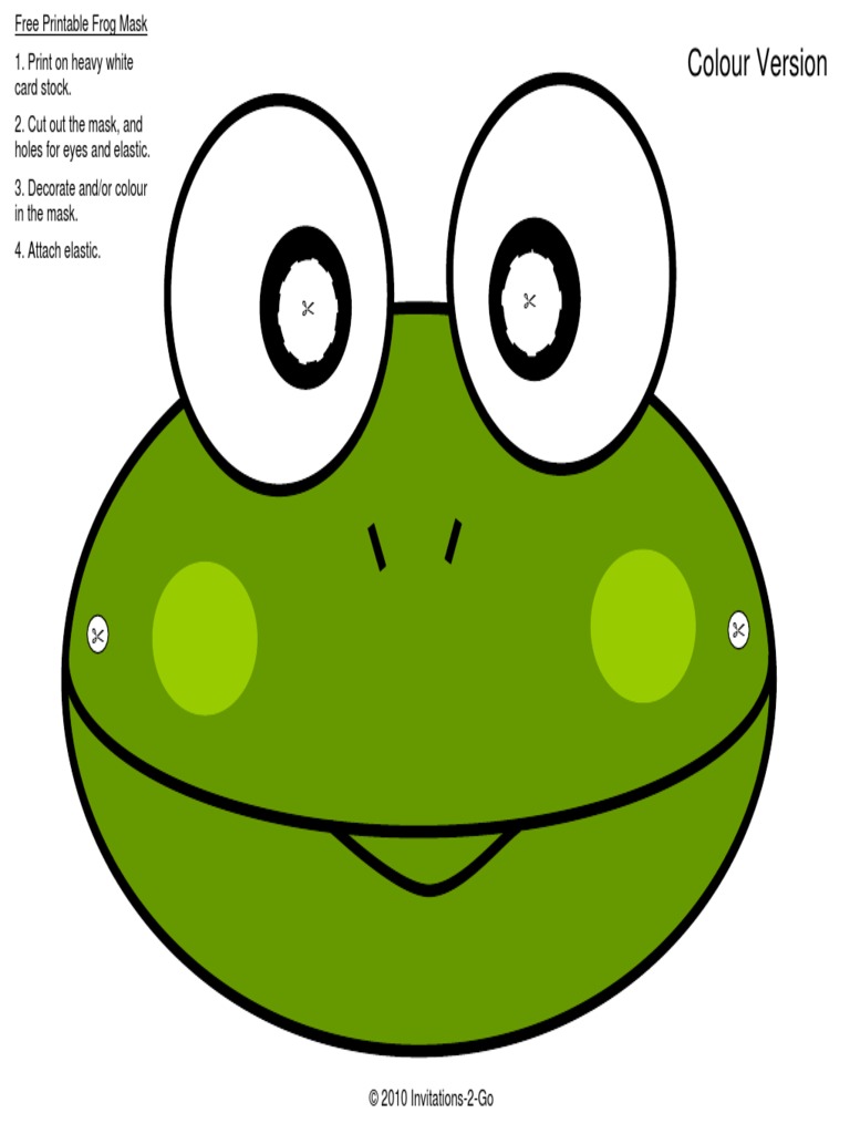 Frog Mask | PDF for Free Printable Frog Mask Template