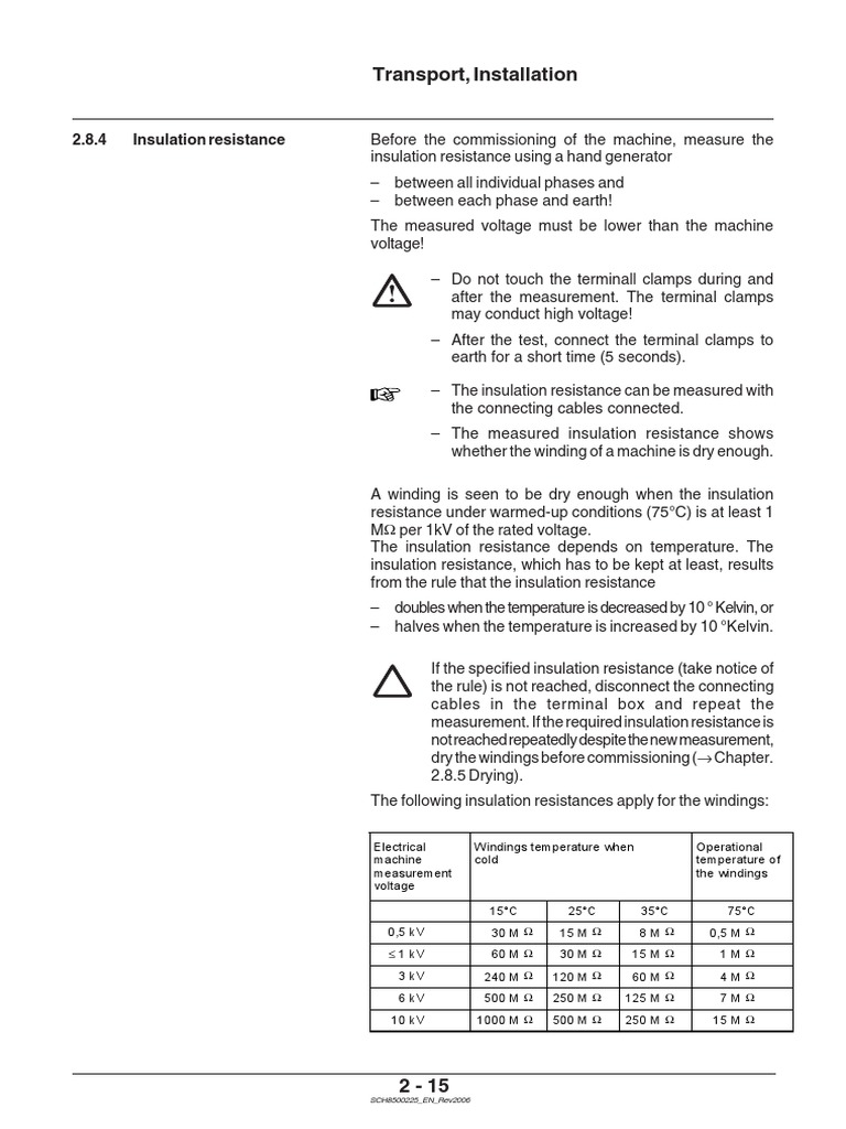 Insulation Resistance Testing Guidelines | PDF | Insulator (Electricity ...