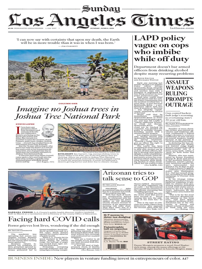 Los Angeles Times - Vol. 140 No. 185 (06 Jun 2021) | PDF | Joe Biden | Peru