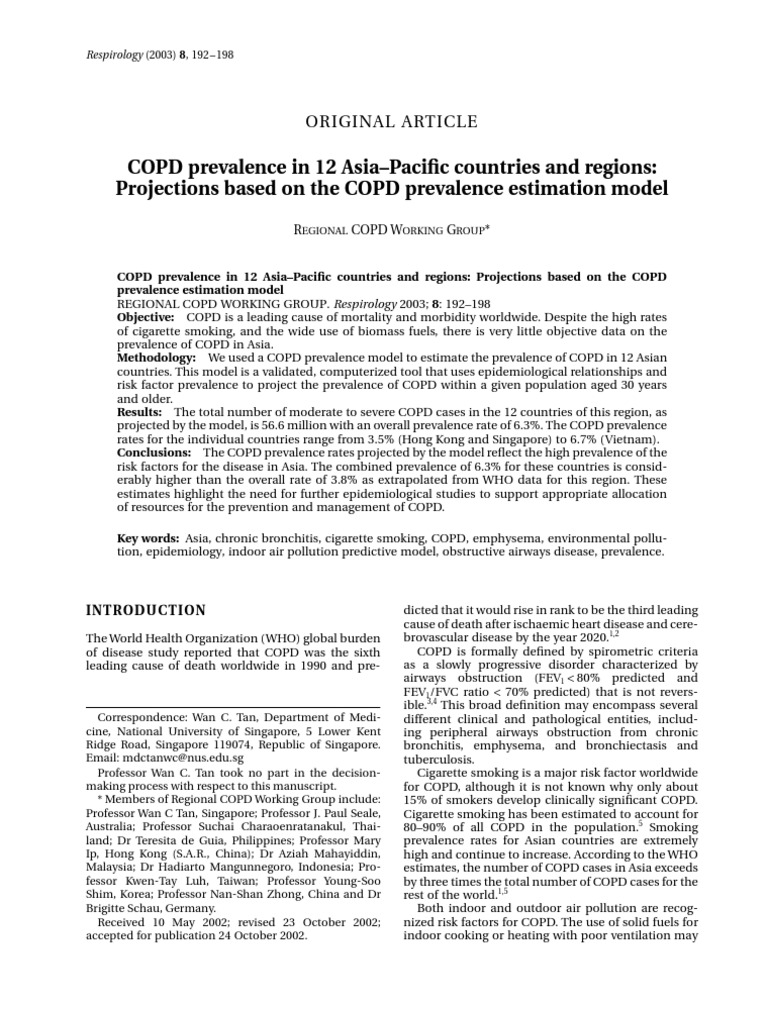COPD Asiapacific | PDF | Chronic Obstructive Pulmonary Disease | Air ...