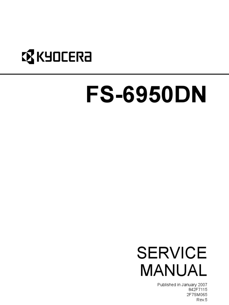 Kyocera FS-6950DN Service Manual | Electrical Connector | Manufactured Goods