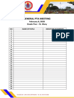 General Pta Meeting: February 8, 2020 Grade Five - St. Mary