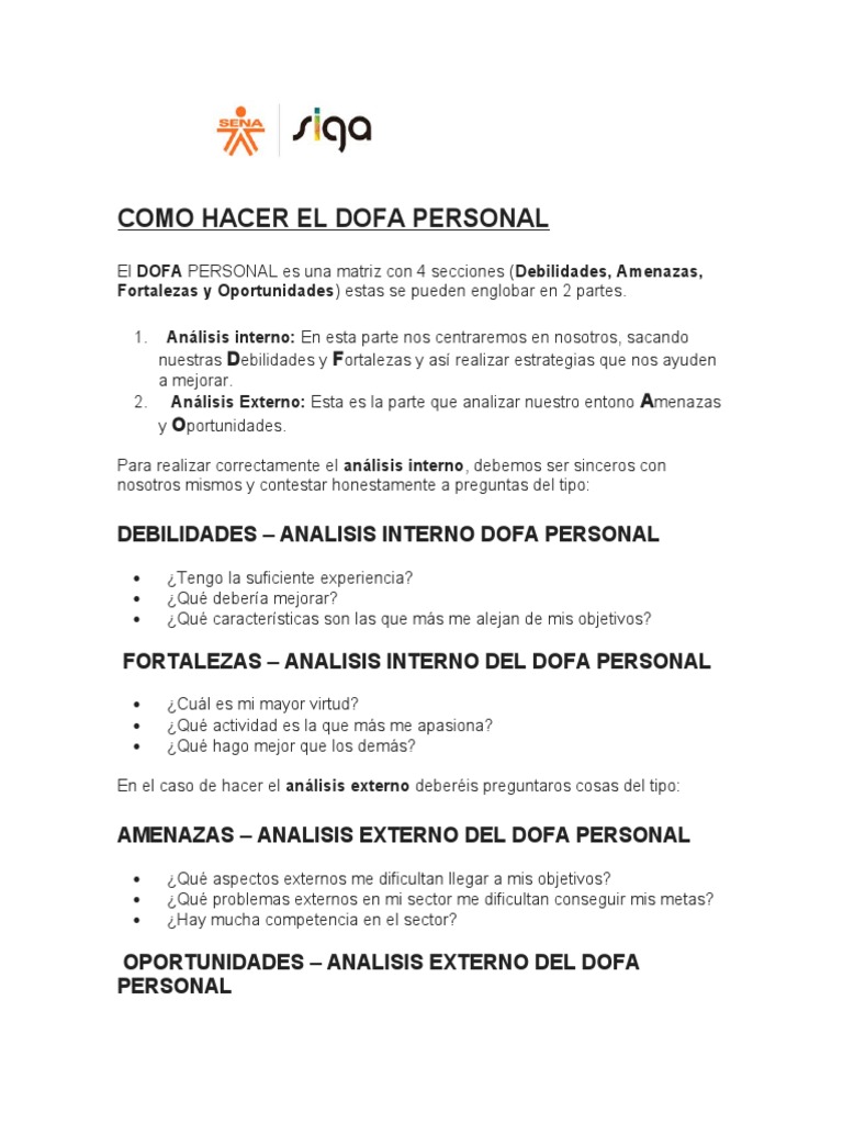 Analisis Dofa | PDF | Análisis FODA