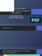 Aspectos Eticos y Legales en Psicoterapia de Grupo