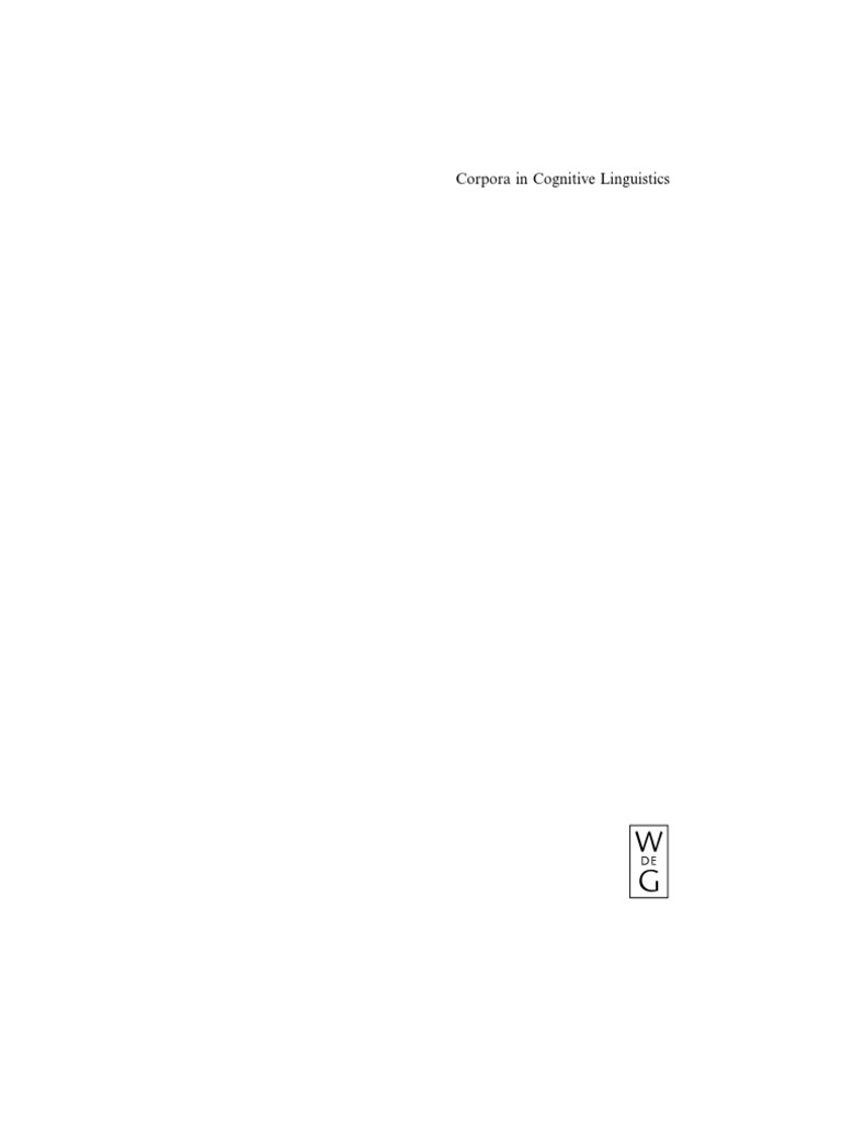 Corpora In Cognitive Linguistics Linguistics Word