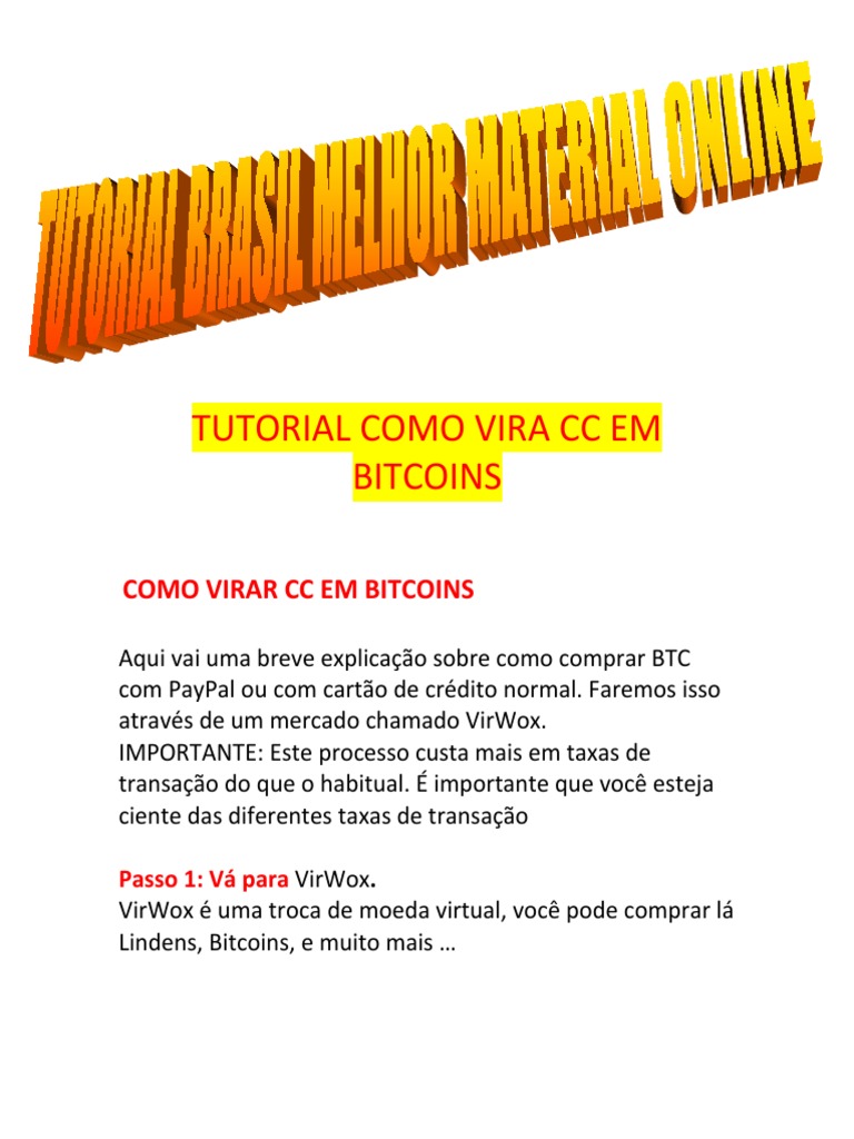 Como Comprar Bitcoins com Cartão de Crédito | PDF | Bitcoin | Moeda
