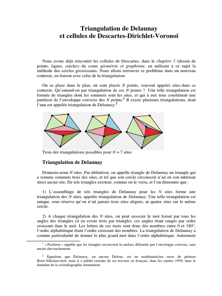 Triangulation de Delaunay et Voronoï | PDF | Triangle | Mathématiques ...