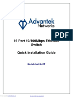 16 Port 10/100Mbps Ethernet Switch Quick Installation Guide: Model # ANS-16P