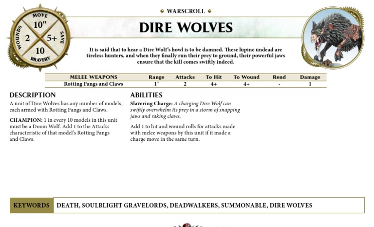 Dire Wolf Stats and Abilities | PDF | Predation | Canis Lupus